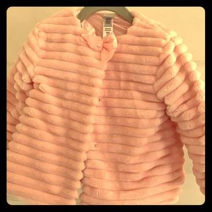 Pink fake fur toddler jacket